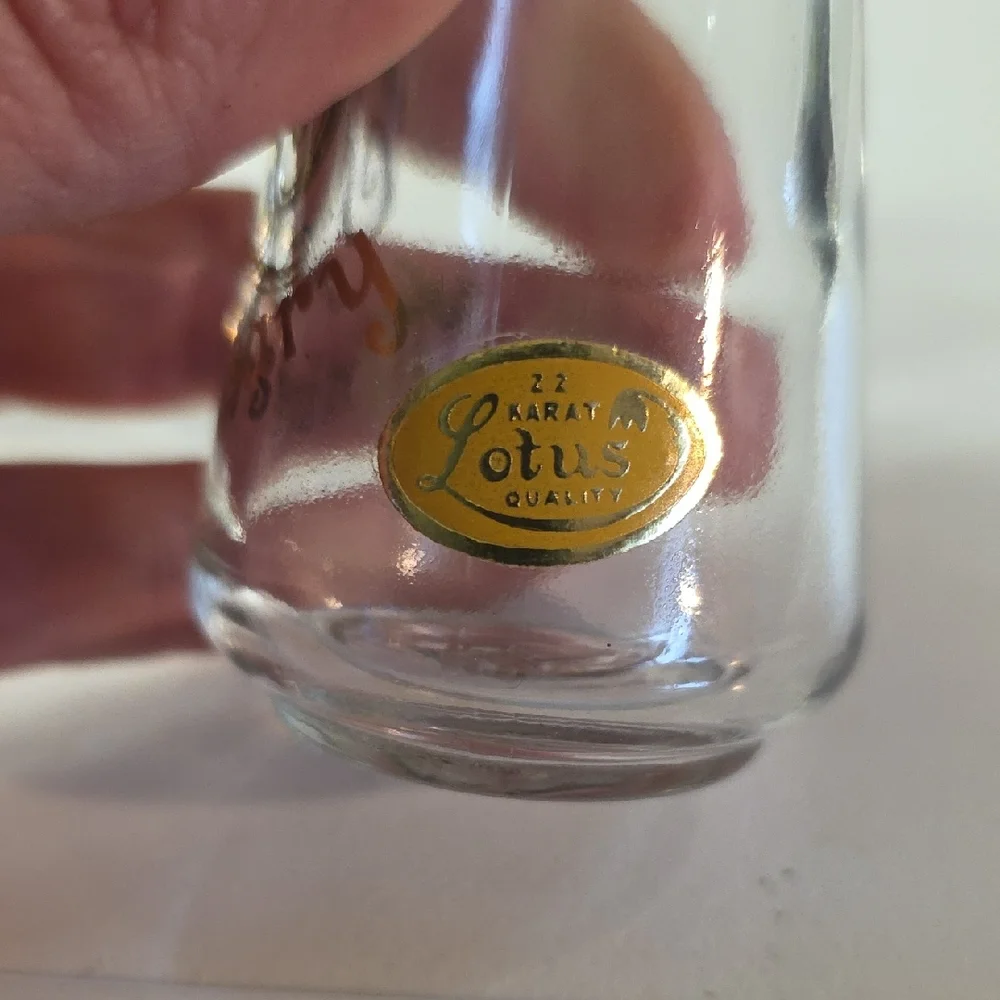 22 K Lotus Quality 50th Anniversary Gold and Silver Glass Party Shakers